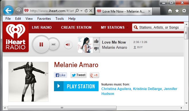 Custom Melanie Amaro iHeart Radio Station